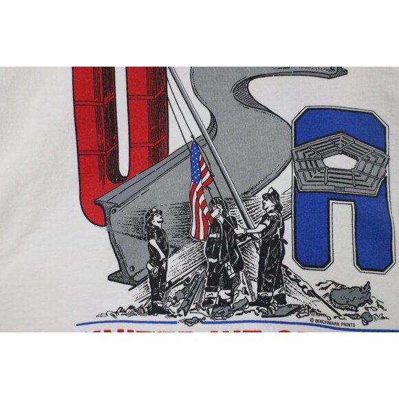 Vintage Y2K Mens Medium United We Stand September 11 Twin Towers Sweatshirt - Picture 5 of 14